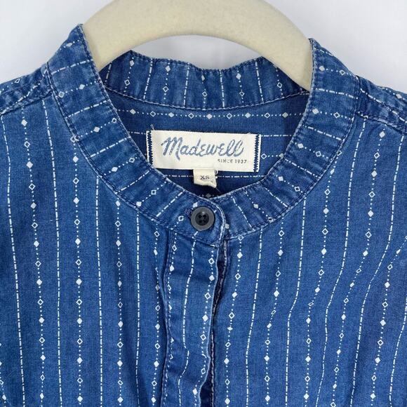 Madewell 100% Cotton Sleeveless Chambray Blouse Blue Women's Size XS - Picture 4 of 8